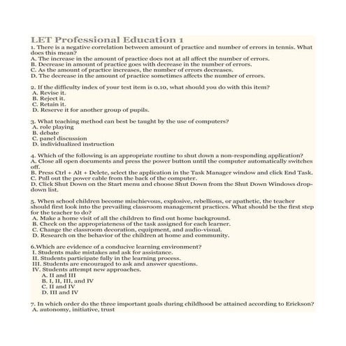 Let professional education 1