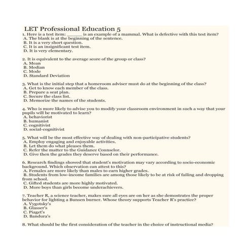 Let professional education 5