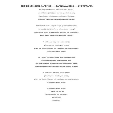 Letra del pasacalle de los "Bambones" adaptado