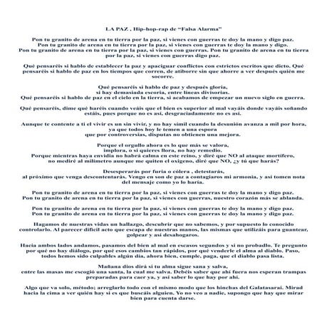 La paz, Falsa Alarma