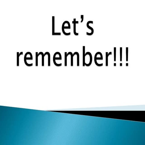 Lets remember | PPTX