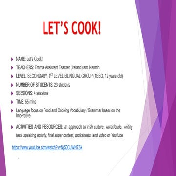 Lets cook. clil activity. by narmin and emma. | PPTX
