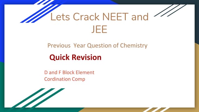 Lets crack neet and jee (quick revision)