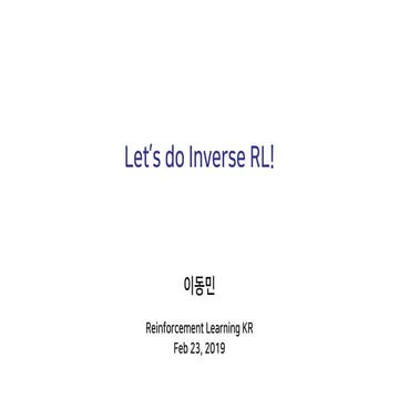 Let's do Inverse RL