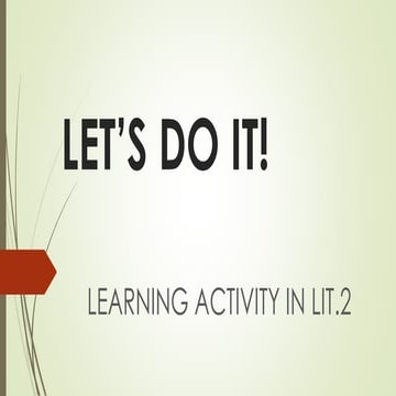 activity for indian lit. -world literature