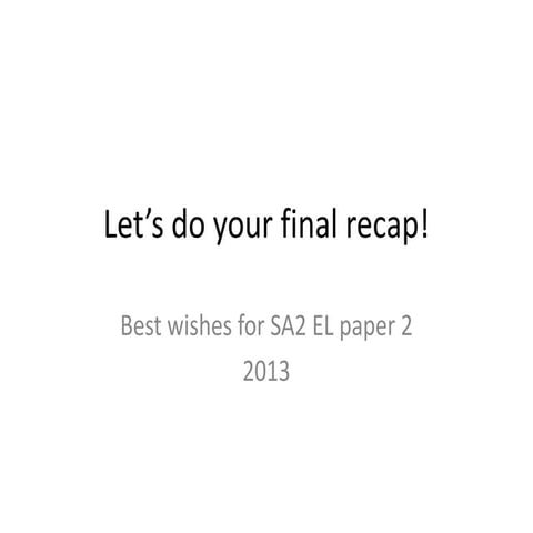 Let’s do your final recap! 2013