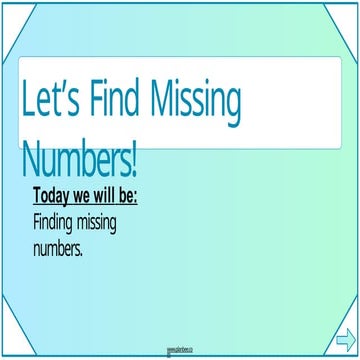 Missing Numbers- Identify missing numbers | PPTX