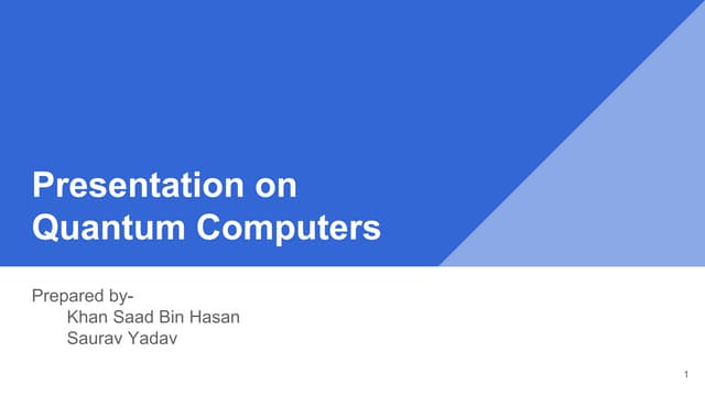 Quantum Computers