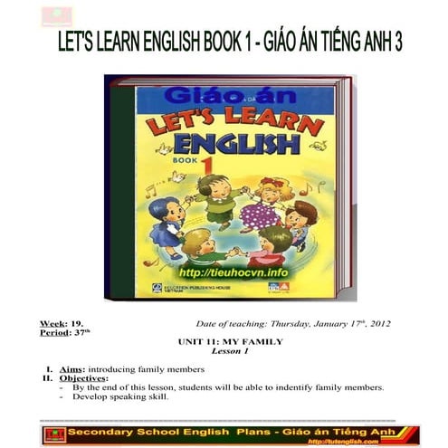 Giáo án Let's learn english book 1   term 2