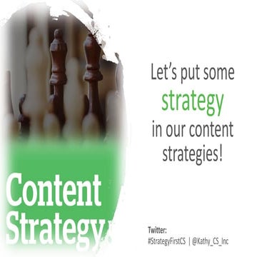Let's put some strategy in our content strategies!