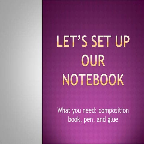 Let’s set up our notebook