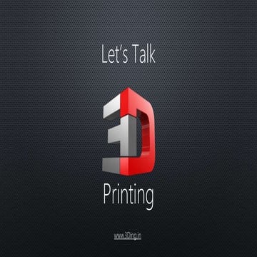 Let's Talk 3D Printing
