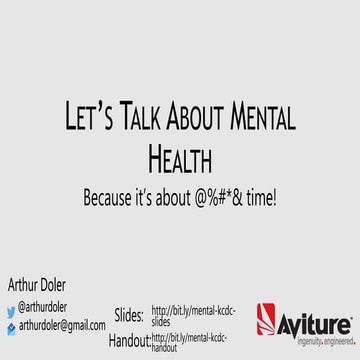 Let's Talk About Mental Health - KCDC 2018