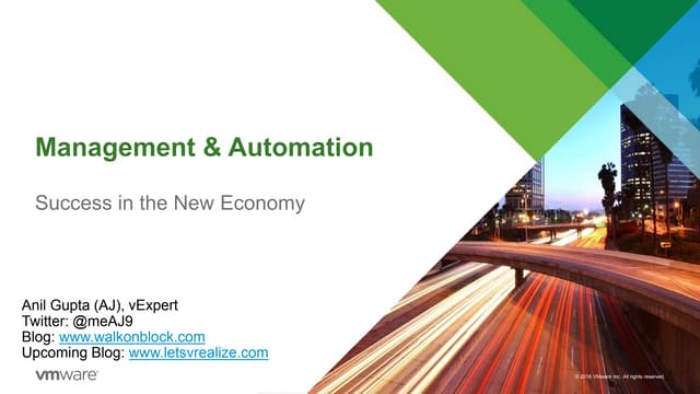 Lets vRealize level -100 Presentation