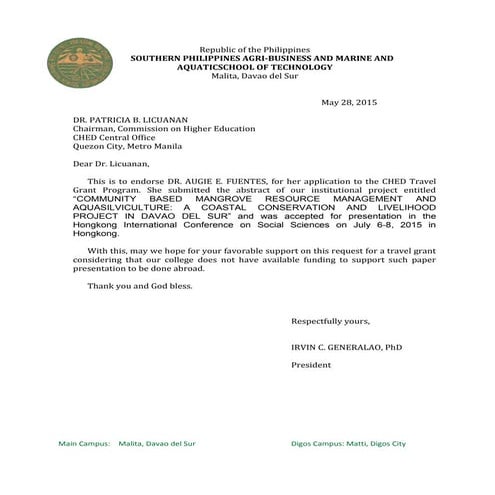 Letter of authorization