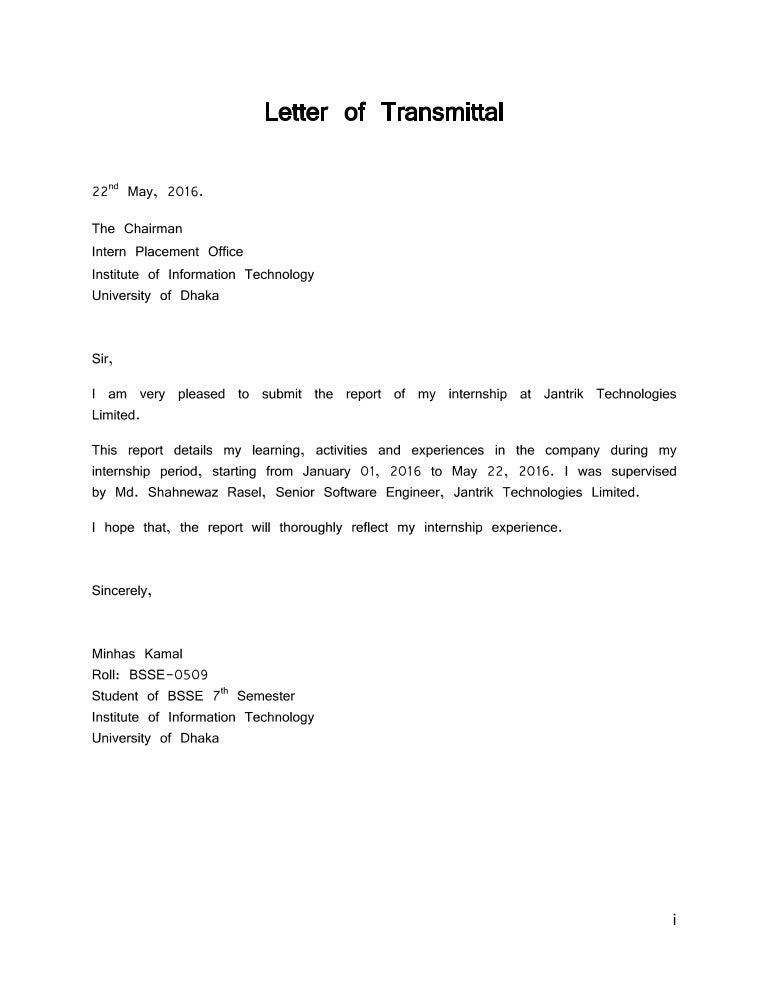 Letter of Transmittal