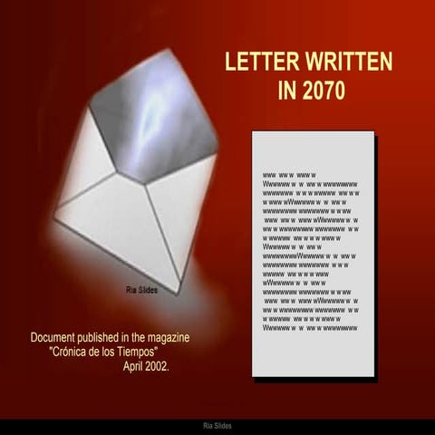 Letter Written In 2070
