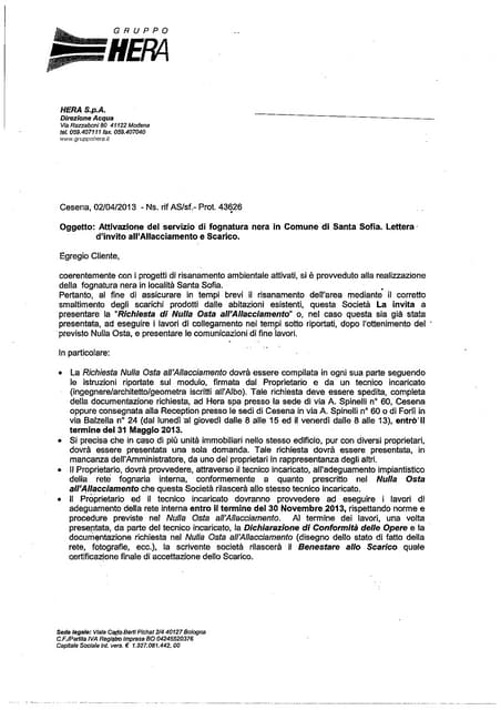 Lettera di HERA ai cittadini