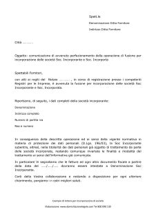 Fac simile lettera premio aziendale
