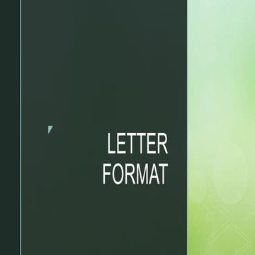 LETTER FORMAT FOR COMMUNICATION AND SUBMISSION