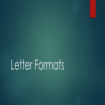 Letter Formats in english language skill