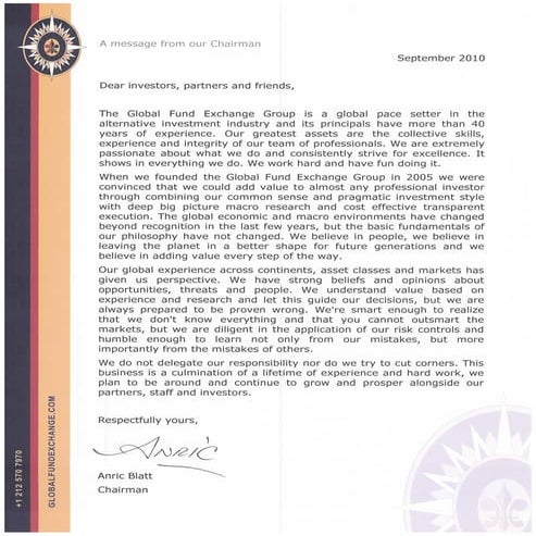 Letter from chairman
