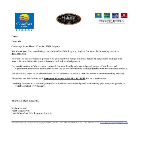 Letter of agreement bqt