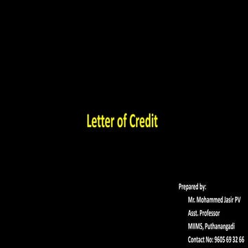 All about Letter of Credit
