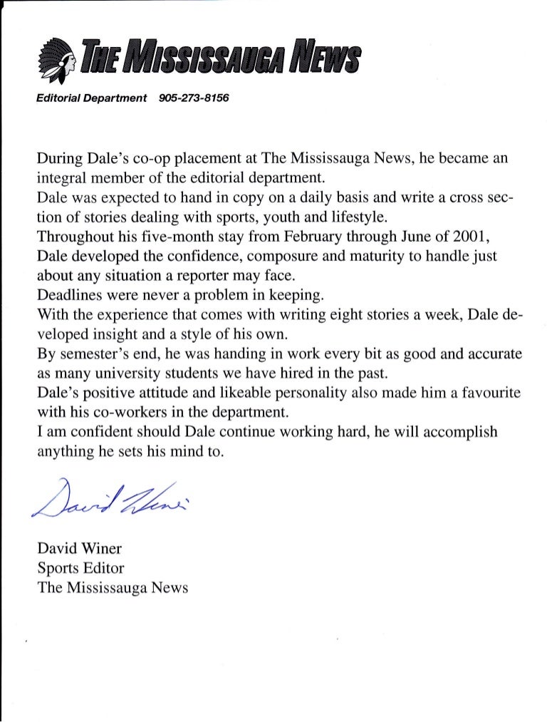 Letter Endorsement Mississauga News