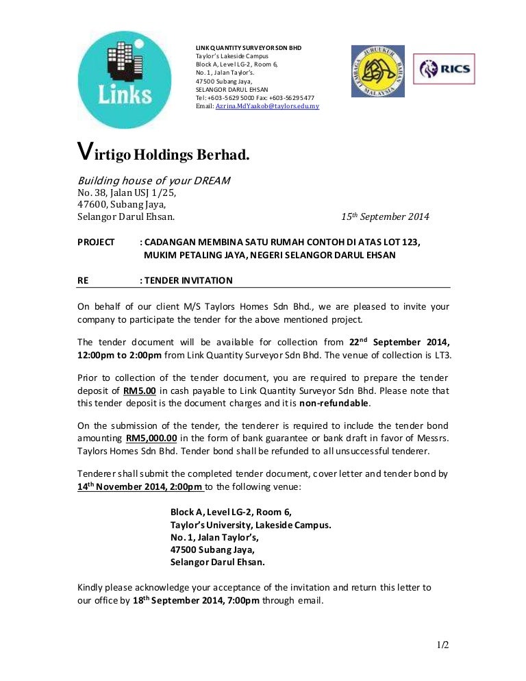 Letter of invitation