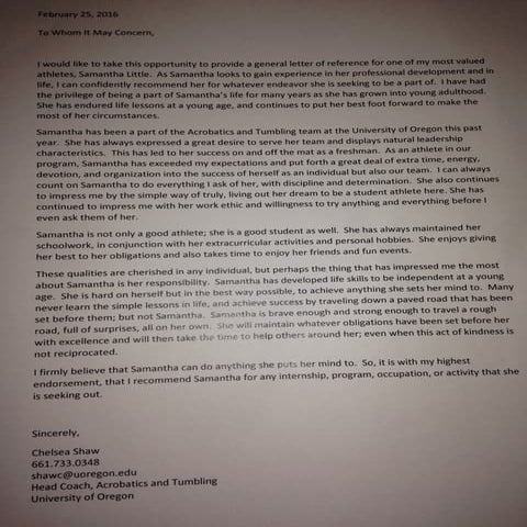 Letter of Recommendation - Chelsea Shaw | DOCX
