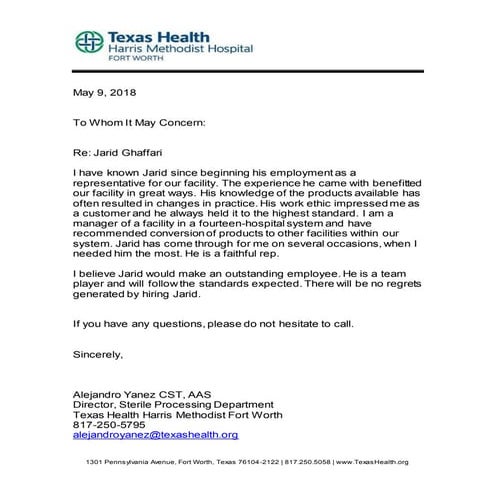Letter of recommedation thr | DOCX