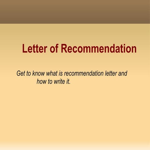 Letter of recommendation