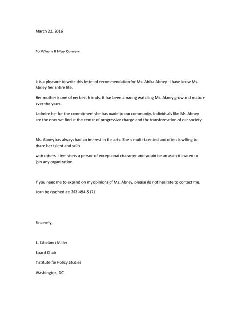 Letter Of Recommendation For Student Of Ballet Letter Of Recommendation For Student Of Ballet