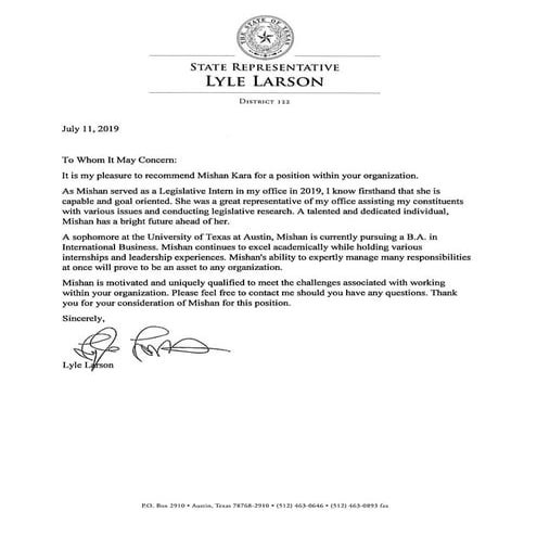 Letter of Recommendation | PDF