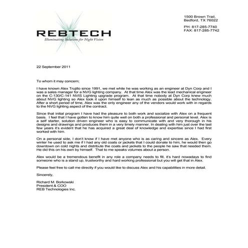 Letter of recommendation   rebtech