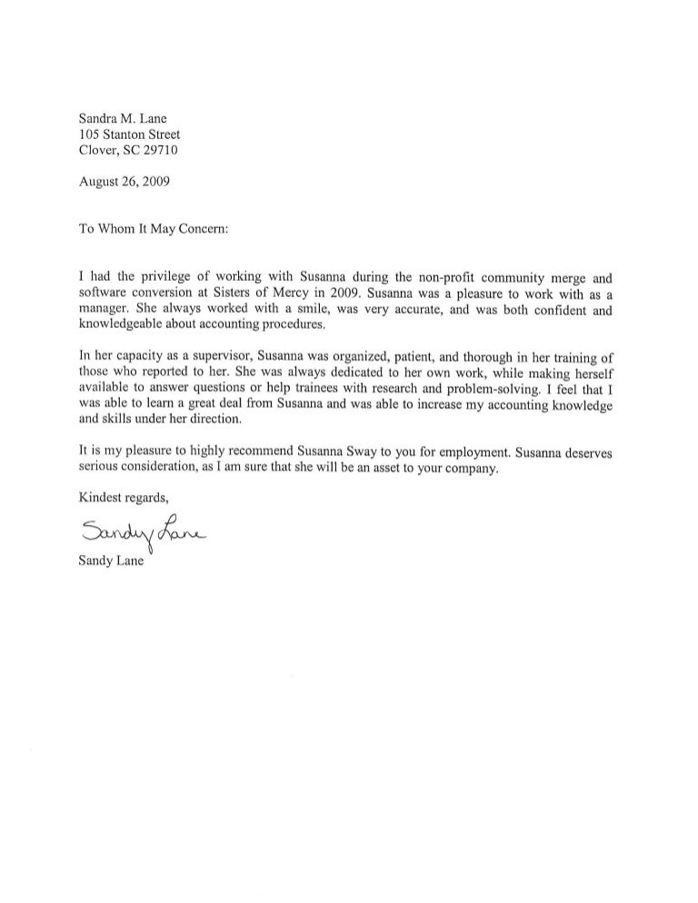 project letter of recommendation examples of a letter of recommendation for a job