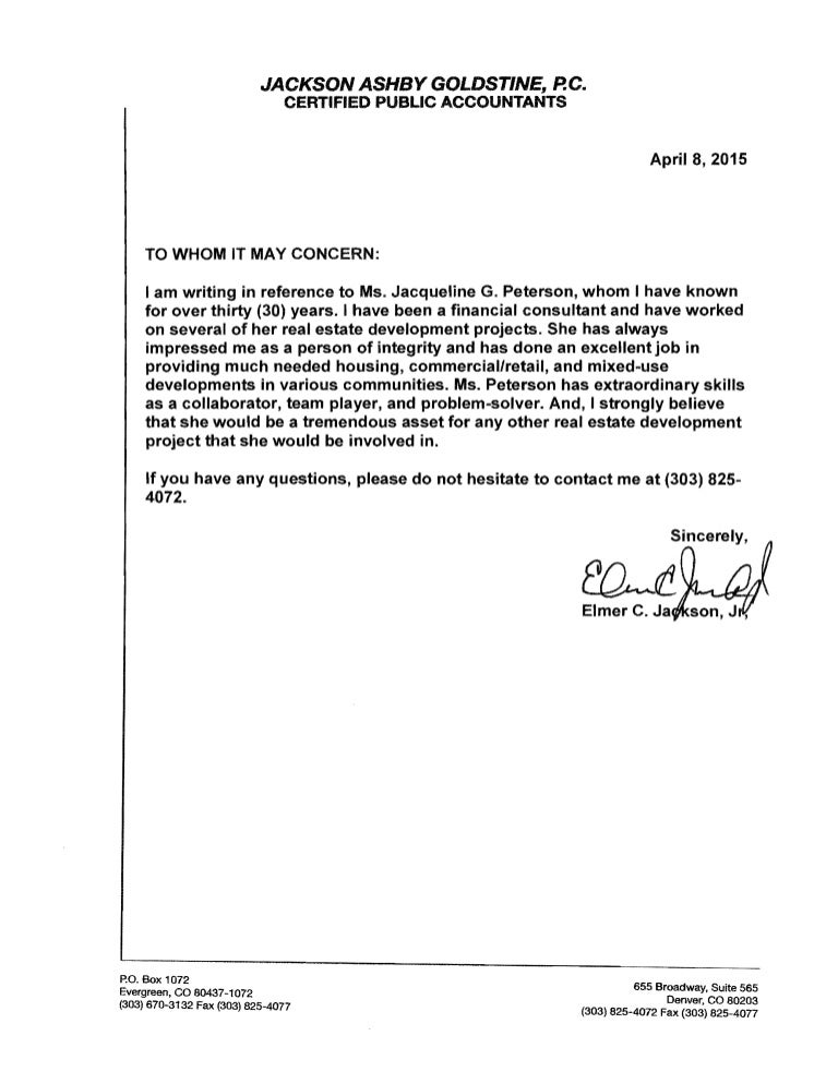 Letter Of Recommendation From Elmer Jackson Cpa 4 8 2015