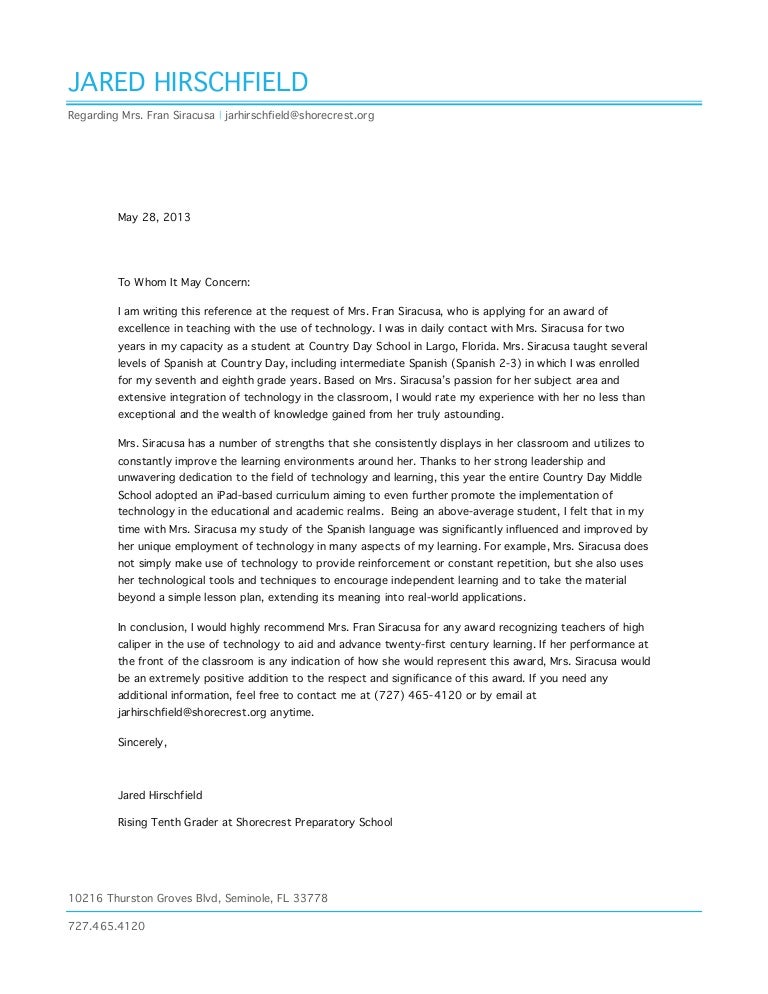 letter of recommendation jh siracusa uf letter of recommendation