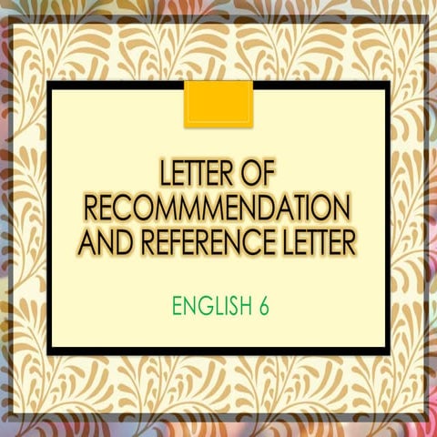 Letter of recommendation