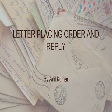 Letter placing order and reply