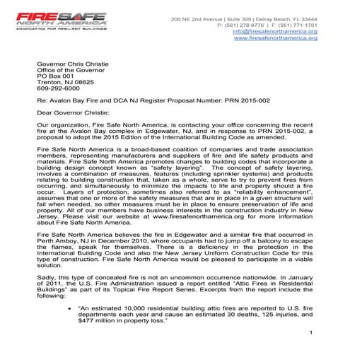 Letter to governor christie