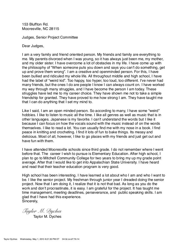 Letter to judges pdf