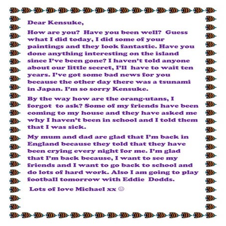 Letter to kensuke t.r