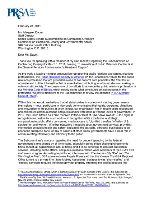 PRSA Urges Senate to Avoid Restrict...