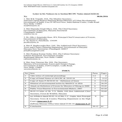 Letter to six noticees in re section 80 cpc notice dated 24.03.16