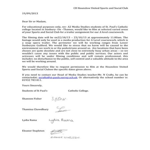 Letter To The Council | DOCX