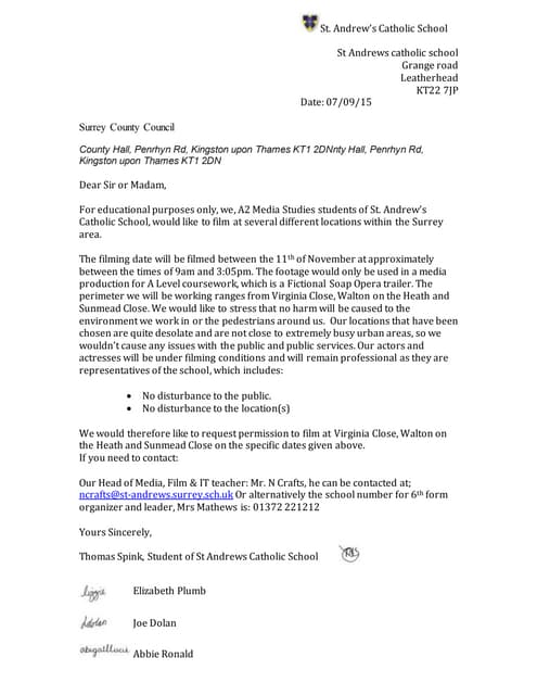 Letter To The Council | PDF