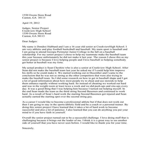 Letter to the judges 2011 12