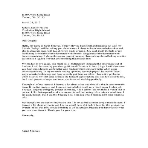 Letter to the judges format | DOCX